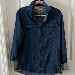 Men's Truth Substance Denim Casual Button Down Shirt Gingham Cuff SZ M NWOTQ